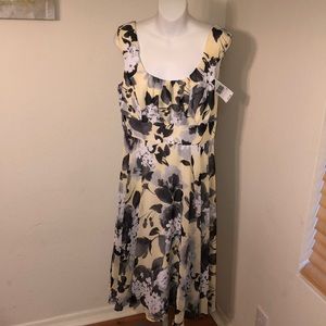 Pale yellow floral dress